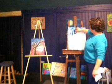 Katy demonstrates how to begin. 